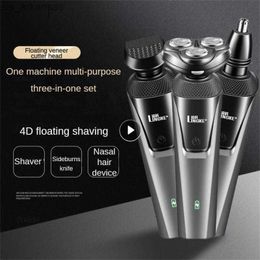 Beard Trimmer 4d Strong Shaving Mens Electric Shaver Shell Process Injection Moulding Electric Razor One-key Start Mens Shaver L230523