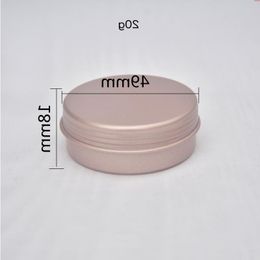 20g Rose Gold Aluminum Tea Tin Jars Metal Round Pill Organizer Travel Lip Gloss Eye Shadow Powder Storage Packaging 50pcsgoods Wtlaa