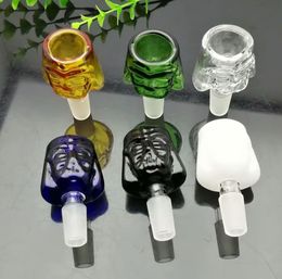 Glass Pipes Smoking Manufacture Hand-blown hookah Multiple Colour cartoon glass bubble head glass adapter