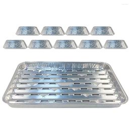 Dinnerware Sets 10 Pcs Perforated Grill Pan Foil Pans 9x13 Disposable Containers Small Tins Trays El Baking Outdoor