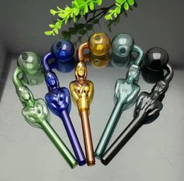 Glass Pipes Smoking Manufacture Hand-blown hookah Full Colour charming beauty long glass curved pot