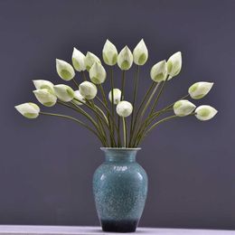 Dried Flowers 81CM 1Pc Simulation Lotus Home Living Room Dining Table Wedding Decoration Artificial Flower High Quality Fake Plant