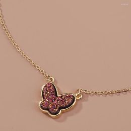 Pendant Necklaces 2023 Butterfly Druzy Necklace For Women Treny Jewelry