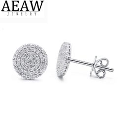 Clip-on Screw Back AEAW Earrings for Women Trending Solid 10K Gold Stud Earrings Flower Setting Mossanite Diamond Gems Wedding Jewelery 230609