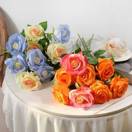 Dried Flowers 1/3/5Pcs Artificial Silk Rose Long Branch Bouquet for Home Decor Wedding Decoration Fake DIY Wreath Accessories