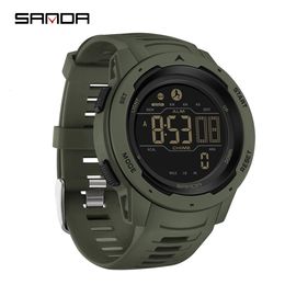 Other Watches SANDA Brand Men Watches Sports Pedometer Calories 50M Waterproof LED Digital Watch Military Wristwatch Relogio Masculino 2145 230612