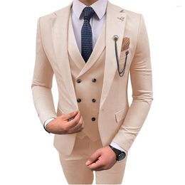 Men's Suits 3-piece Suit For Men Wedding Ceremony Dress Party Evening Elegant Luxury Celebrity Mens Slim Fit Men's Graoom Set Man