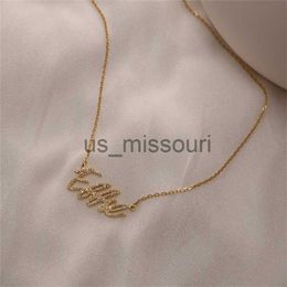 Pendant Necklaces Diamond Name Necklace Custom Handwritten Personalised Crystal Pendant for Women Zirconia Gifts 220716 J230612