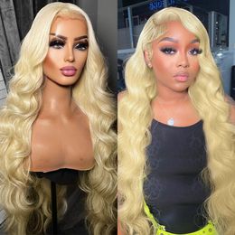 13x6 HD Blonde Lace Frontal Human Hair Wigs Brazilian Remy Colour Body Wave 13x4 Lace Front Wigs for Women