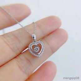 Pendant Necklaces Fashion Contracted Heart Necklace for Women Silver Colour Chain Brilliant CZ Stone Chic Romantic Wedding 2021 New Jewellery R230612