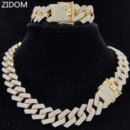Pendant Necklaces Men Women Hip Hop Chain Necklace for Fashion party 20mm width Rhombus Cuban Chains Necklace Hiphop Iced Out Bling jewelry 230609