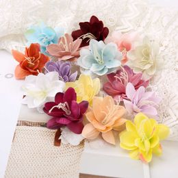 Dried Flowers 20PCs 4cm Silk Rose Artificial Cheap Fake Flower Quality Wedding Party DIY Home Living Dining Garden Wreath Decoration