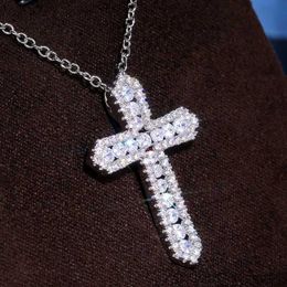 Pendant Necklaces Korean Fashion Cross Women with Crystal Cubic Zircon Simple Stylish Girl Accessories Party Jewellery Gift R230612