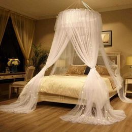 White Double Circular Ceiling Mosquito Net for Single Double Bed European Style Threedoor Dome Bed Dome Hanging Bed Curtain8130930