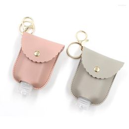 Storage Bottles 1PC 60ml Hand Sanitizer Dispenser Bottle PU Holder Travel Shampoo Soap Keychain Portable