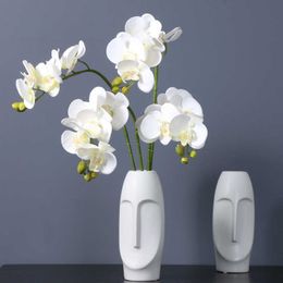 Dried Flowers Simulation Printing Phalaenopsis Potted Home Living Room Dining Table Wedding Artificial Fake Plants High Quality