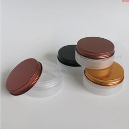 30pcs/lot 80ml Refillable Empty Frost Pet Jar with Gold Metal Cap 80cc Plastic Cosmetic Containergood Fburg