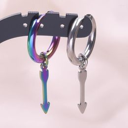 Hoop Earrings Punk Charm Arrow Stainless Steel Set For Women/Men Jewelry Waterproof Fashion Tassels Dangle Ear Bone Circle