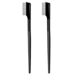 Makeup Brushes 2 PCS Eyebrow Comb Portable Eyelash Lengthening Mascara Curler Practical Stainless Steel Tools