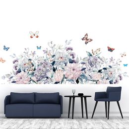 Large Purple Flower Wall Stickers for Living room Bedroom Wall Decor Tile Window Glass Decals Home Decor Wall Sticker for Room