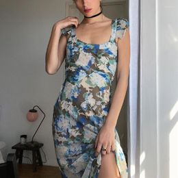 Casual Dresses Floral Tank Dress Sleeveless Long Sundress Summer Elegant Party For Women Holiday Outfits Vacation Print Maxi Dres