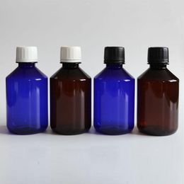 Storage Bottles 30pcs 250ml Brown Blue Theftproof Lid PET Bottle Container 8.5oz Rose Water For Skincare Plastic