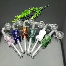 Glass Pipes Smoking Manufacture Hand-blown hookah Hot selling middle Coloured beauty long glass curved pot