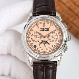 Herren-Diamantuhr 29-535, automatisches mechanisches Uhrwerk, 41 mm, Saphir-Timing-Funktion, Uhren, Luxus-Designer, wasserdichtes Lederarmband