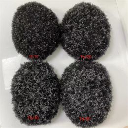 Indian Virgin Human Hair Replacement 1#/Grey 4mm Afro Kinky Curl Full Lace Toupee for Black Men Fast Express Delivery