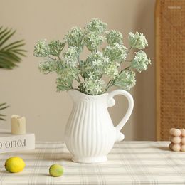 Decorative Flowers 4Pc Nordic Flocking Snowball Flower For Indoor Home Living Room Decoration Arrangement Party Wedding Scence Layout Floral
