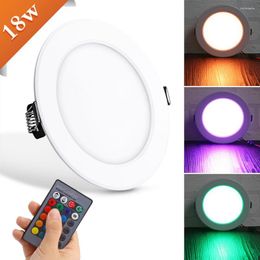 Ceiling Lights LED Panel Light Round RGB 18W Multi Modes Lamp Downlight With Remote Control Global Lighting