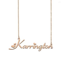 Pendant Necklaces Karrington Name Necklace Custom For Women Girls Friends Birthday Wedding Christmas Mother Days Gift