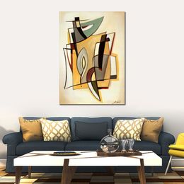 City Dynamics Large Handmade Abstract Oil Painting on Canvas with Textured for Living Room Wall Art