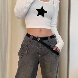 Belts Star Buckle Girl Personality Fashion Belt High-Quality PU Leather Dot Drill Pair Jeans Trousers Women Waistband