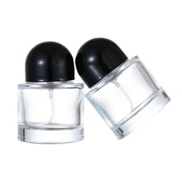 Super Deluxe Round Glass Empty Perfume Bottle 30ml 50ml Cosmetic Pump Sprayer Bottles in Stocks