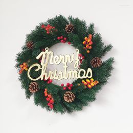 Decorative Flowers Artificial Green Plant Garland Christmas Wreaths Ornament Holiday Front Door Wall Window Home Hanging Decoration