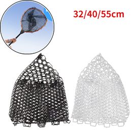 Fishing Accessories 32/40/55cm Fly Fishing Net Transparent Rubber Replacement Bag Does Not Hurt Fish Net Rubber Fishing Tools 230612