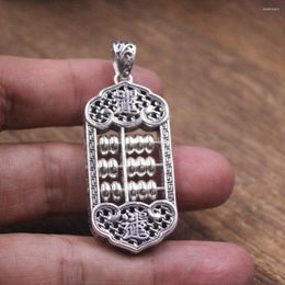 Chains Genuine 999 Fine Silver Rich Abacus Shape Pendant Stamped Pure Silver999