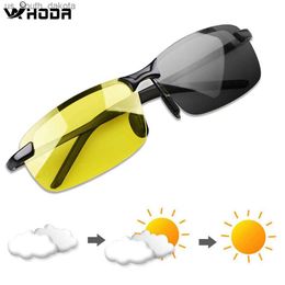 Polarised Photochromic Outdoor Driver Sunglasses for Men Women Anti Glare UV400 Protection for Day Night Driving Sun Glasses L230523