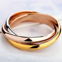 Wedding Rings Winding Ring For Couple Simple Smooth Gold Plated Stainless Steel Finger Accessories Lovers Gifts Fashion Jewellery KBR182