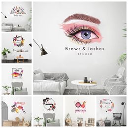 New Design Brows Lashes Wall Sticker Personalised Creative Room Beauty Salon Removable Wall Decoration Stickers
