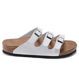 sliders mens designer slides sandales cow suede genuine cork platform mens women summer outdoor one word sandals leather double button sliders strap fla casual