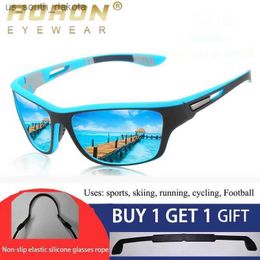 AORON Polarized Sunglasses Men Outdoor Sports Goggle Sunglasses Windproof Sand Sun Glasses UV400 Anti-Glare TR Frame L230523