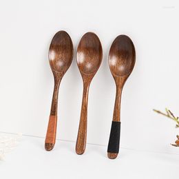 Dinnerware Sets Practical Long Handle Wood Honey Spoon Mixing Stick Dipper Kitchen Spice Coffee Milk Scoop Kids Gadgets