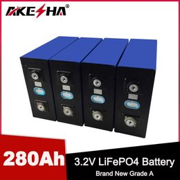 Grade A 3.2V 280Ah LiFePO4 Battery Brand New 300A Rechargeable Lithium Iron Phosphate Cell DIY 12V 24V For EV Boat Yacht Solar