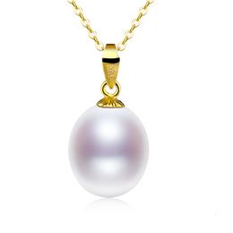 Pendant Necklaces XF800 Pure 18K Yellow Gold Necklace Pendant Natural Freshwater Pearl Trendy Party Gift Real Au750 Fine Jewlery For Women D221 230609