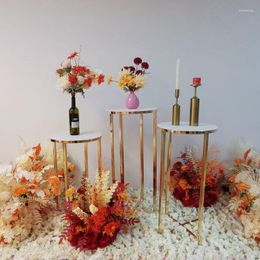 Party Decoration Wedding Golden Iron Art Dessert Table El Flower Stand Banquet Hall Ornament