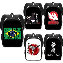 Backpack Jiujitsu Brazilian Martial Artser Backpack Women Men Schoolbags Aikido Taekwondo Rucksack Student Daypack Laptop Backpacks Gift J230517