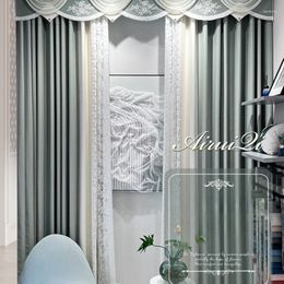 Curtain Geometric Striped Solid Colour Patchwork Lace Cotton Linen Curtains For Bedroom Living Room Luxury European Modern Tulle