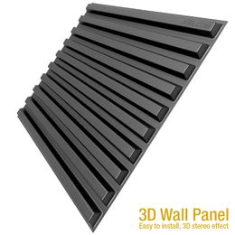 30cm Nordic minimalist lines wave 3D wall panel Non self-adhesive plastic tile 3D wall sticker living room Bathroom wall paper